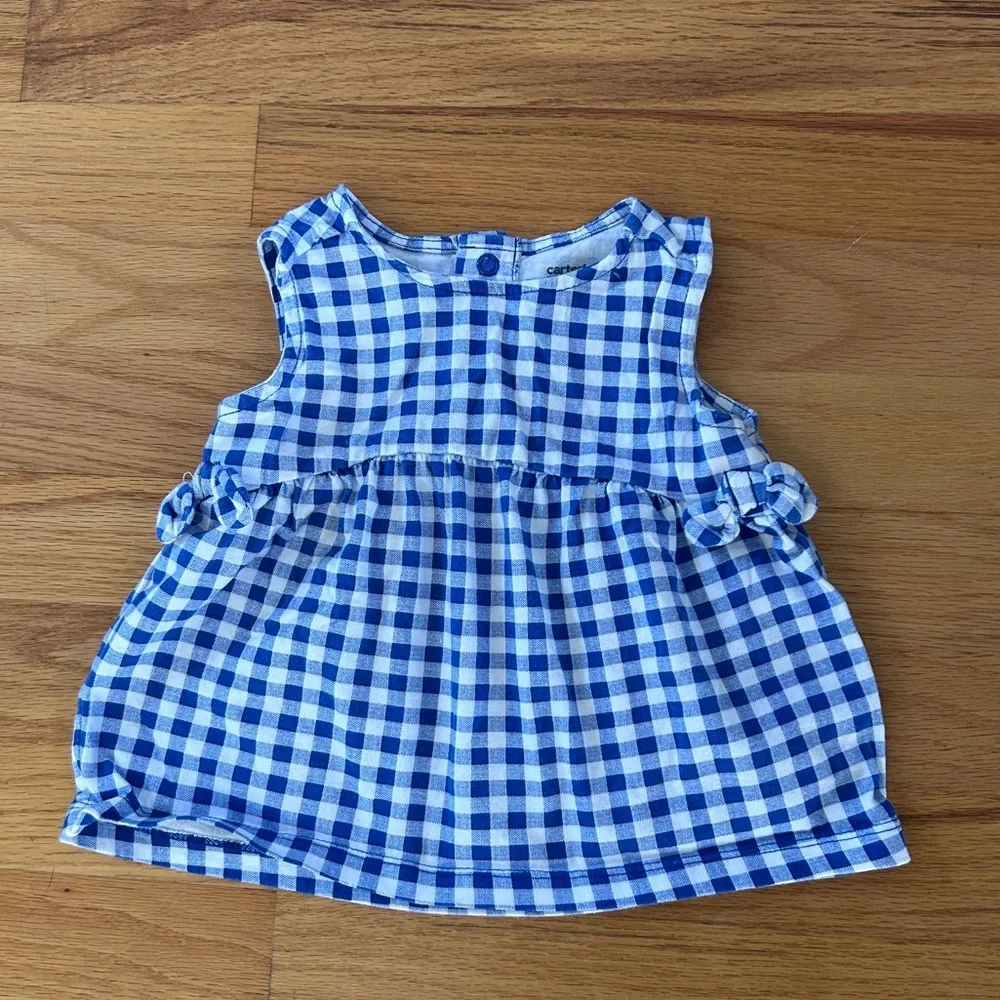 Blue and White Gingham Baby Dress 100% cotton